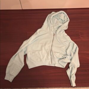 Light Blue Cropped Hoodie